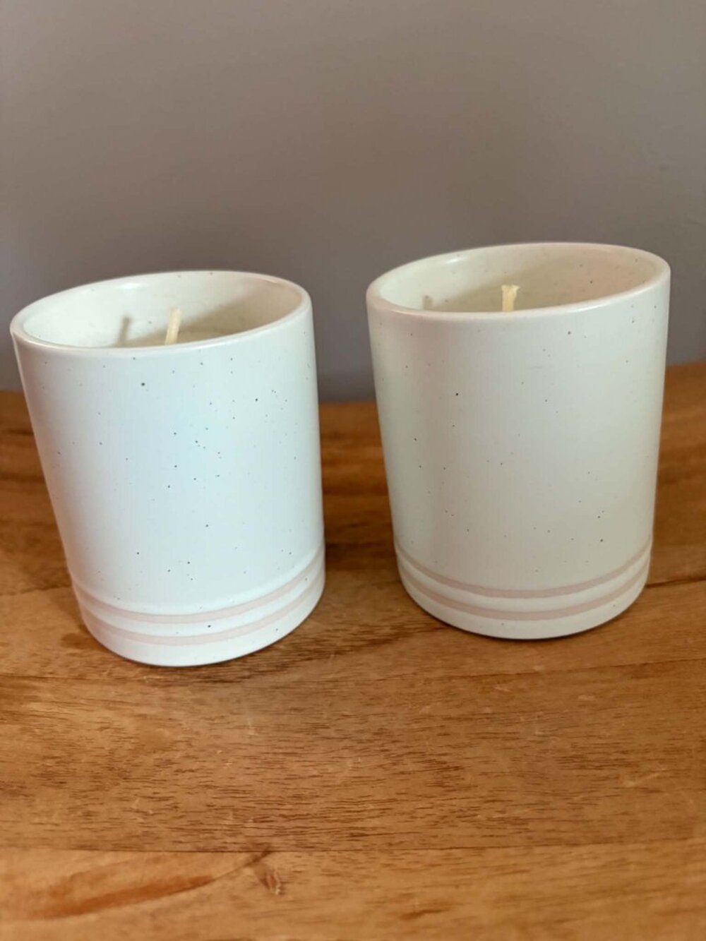 Hearth & Hand Magnolia Sea Salt Bergamot Speckled Ceramic Candles, Set of 2